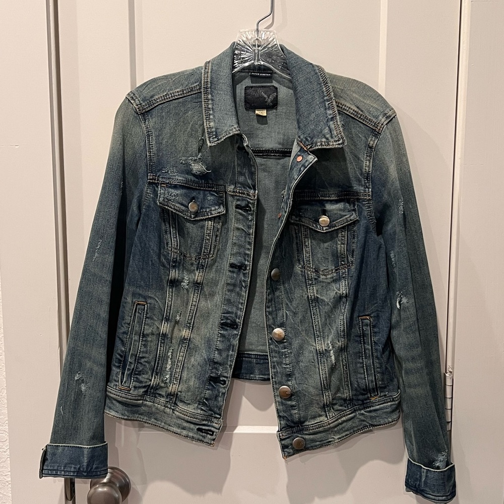 American Eagle Outfitters Distressed Denim Jacket